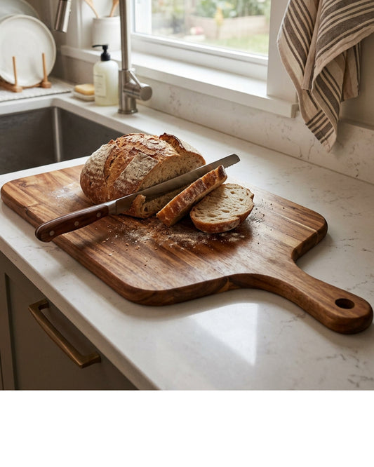 Quirke Acacia Paddle Cutting Board Handle 17 in