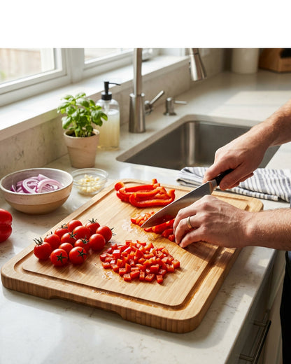 Quirke Bamboo Cutting Board Juice Groove 15 x 11 in